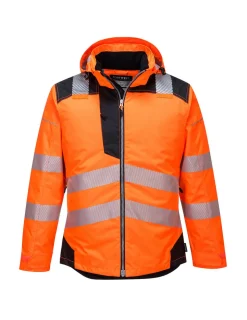 PORTWEST - Parka hv pw3 couleur : orange/noir taille s - portwest