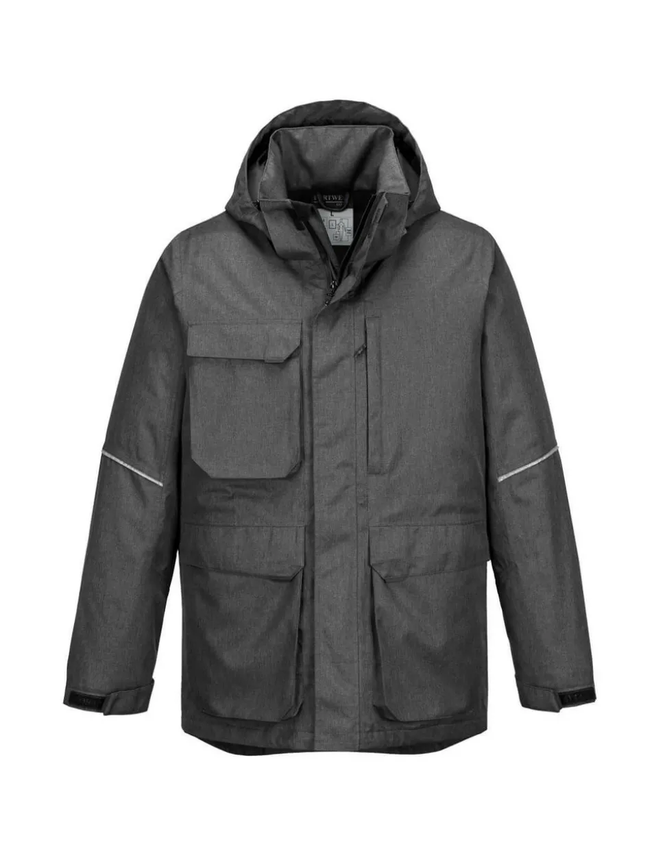 PORTWEST - Parka kx3 couleur : gris marl taille xl - portwest