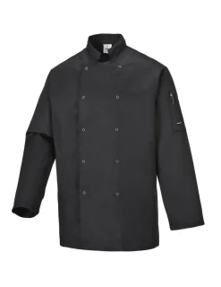 PORTWEST - Veste de cuisine suffolk couleur : noir taille l - portwest