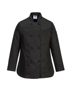 PORTWEST - Veste de cuisine femme rachel couleur : noir taille xs - portwest