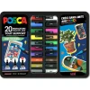 POSCA - Mallette de 20 marqueurs Posca assortis pour peinture multi-supports