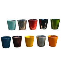 POTERIE D'ALBI - Pot d'intérieur Iliade, coloris mix Ø 10 x H. 10 cm