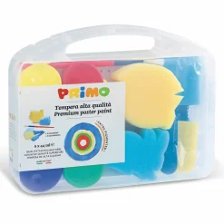 PRIMO - Mallette de peinture gouache 6 couleurs et accessoires