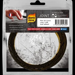 PYRO FEU - Pyro feu 20 joint réfractaire auto-collante, fibre de verre, noire, standard