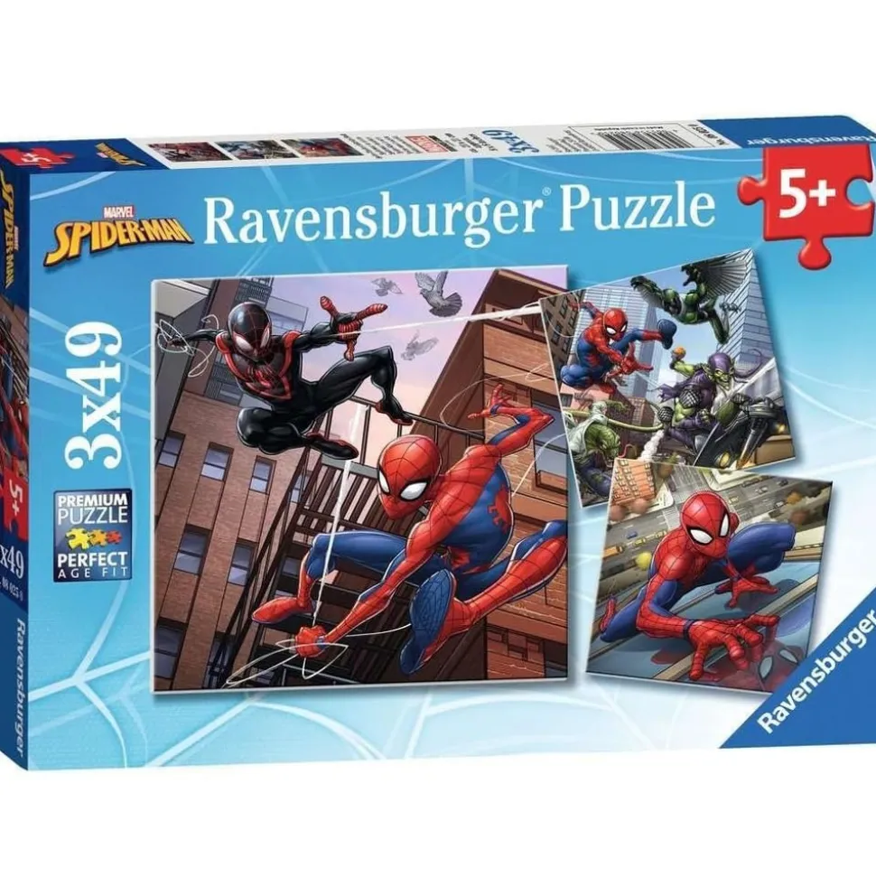 RAVENSBURGER - Puzzle spiderman en action 3x49 pcs