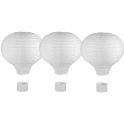 RAYHER - 3 lampions en papier montgolfière à chassis métallique ø 30 x 40 cm