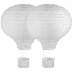 RAYHER - 2 lampions en papier montgolfière à chassis métallique ø 30 x 40 cm