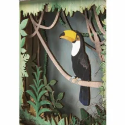 RAYHER - Cadre décoratif en bois à motif 3d - 24 x 24 x 6,5 cm - toucan