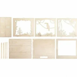 RAYHER - Cadre décoratif en bois à motif 3d - 24 x 24 x 6,5 cm - toucan