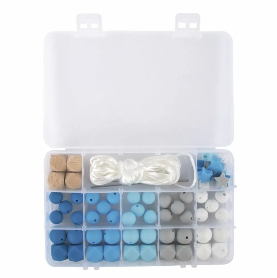 RAYHER - Coffret de perles en silicone - bleu