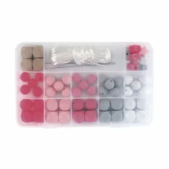 RAYHER - Coffret de perles en silicone - rose
