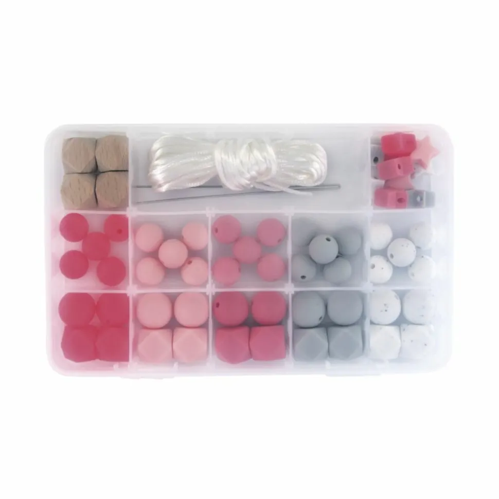 RAYHER - Coffret de perles en silicone - rose