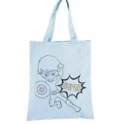 RAYHER - Sac en coton bleu 25 x 20 cm - super-héros