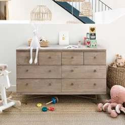 RENDEZ-VOUS DÉCO - Bran - commode 8 tiroirs en bois de manguier et pieds en métal doré