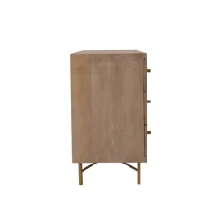 RENDEZ-VOUS DÉCO - Bran - commode 8 tiroirs en bois de manguier et pieds en métal doré
