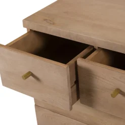 RENDEZ-VOUS DÉCO - Bran - commode 8 tiroirs en bois de manguier et pieds en métal doré