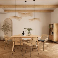 RENDEZ-VOUS DÉCO - Chiloe - chaise en rotin naturel et pieds en métal noir