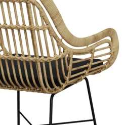 RENDEZ-VOUS DÉCO - Chiloe - chaise en rotin naturel et pieds en métal noir