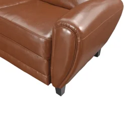 RENDEZ-VOUS DÉCO - Club - canapé 2 places camel en croute de cuir enduite