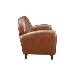 RENDEZ-VOUS DÉCO - Club - canapé 2 places camel en croute de cuir enduite