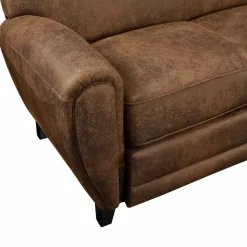 RENDEZ-VOUS DÉCO - Club - canapé 3 places marron vieilli en microfibre