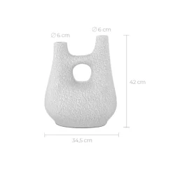 RENDEZ-VOUS DÉCO - Cruz - vase décoratif blanc en terre cuite h42cm