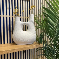 RENDEZ-VOUS DÉCO - Cruz - vase décoratif blanc en terre cuite h42cm