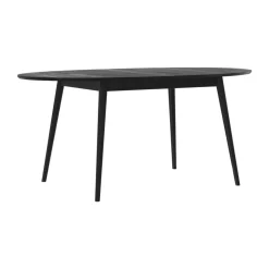 RENDEZ-VOUS DÉCO - Eddy - table ovale 6/8 personnes extensible en bois noir 170/200 cm