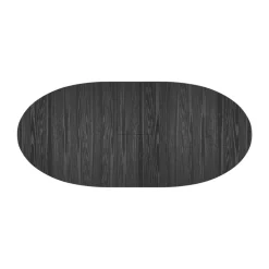 RENDEZ-VOUS DÉCO - Eddy - table ovale 6/8 personnes extensible en bois noir 170/200 cm