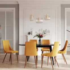 RENDEZ-VOUS DÉCO - Eddy - table ovale 6/8 personnes extensible en bois noir 170/200 cm