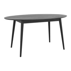 RENDEZ-VOUS DÉCO - Eddy - table ovale 6 personnes en bois noir 150 cm