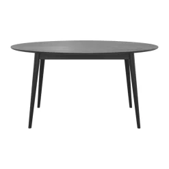 RENDEZ-VOUS DÉCO - Eddy - table ovale 6 personnes en bois noir 150 cm