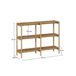 RENDEZ-VOUS DÉCO - Emel - etagère en bois d'hévéa massif, 2 étagères