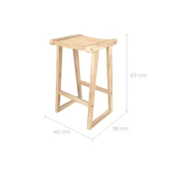 RENDEZ-VOUS DÉCO - Haida - tabouret pour îlot central 66 cm en teck et rotin naturel
