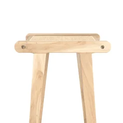 RENDEZ-VOUS DÉCO - Haida - tabouret pour îlot central 66 cm en teck et rotin naturel
