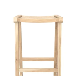 RENDEZ-VOUS DÉCO - Haida - tabouret pour îlot central 66 cm en teck et rotin naturel