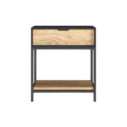 RENDEZ-VOUS DÉCO - Jakson - table de chevet en bois et métal noir 1 tiroir