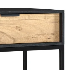 RENDEZ-VOUS DÉCO - Jakson - table de chevet en bois et métal noir 1 tiroir