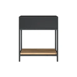 RENDEZ-VOUS DÉCO - Jakson - table de chevet en bois et métal noir 1 tiroir