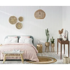 RENDEZ-VOUS DÉCO - Landi - cache-pot pieds en teck et bambou (lot de 2)