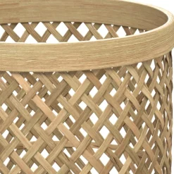 RENDEZ-VOUS DÉCO - Mila - cache-pot pieds en teck et bambou (lot de 2)