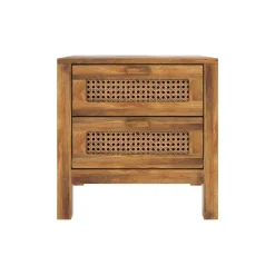 RENDEZ-VOUS DÉCO - Tiki - table de chevet 2 tiroirs en cannage