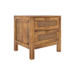 RENDEZ-VOUS DÉCO - Tiki - table de chevet 2 tiroirs en cannage
