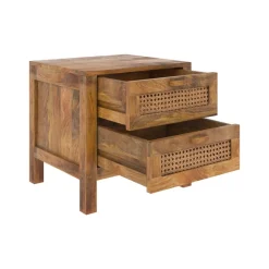 RENDEZ-VOUS DÉCO - Tiki - table de chevet 2 tiroirs en cannage
