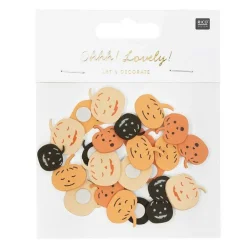 RICO DESIGN - 24 autocollants citrouille en bois