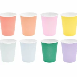 RICO DESIGN - 8 gobelets en carton multicolores