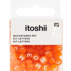 RICO DESIGN - 165 perles 5 x 7 mm - lettres rondes - orange