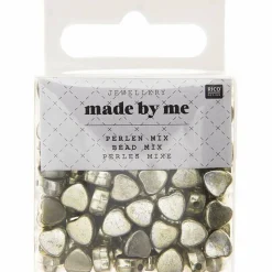 RICO DESIGN - 165 perles coeur 5 x 7 mm - doré