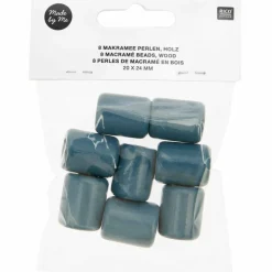 RICO DESIGN - 8 perles cylindriques - bois pétrole - 20 mm