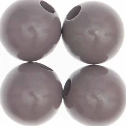 RICO DESIGN - 4 perles rondes - bois gris - 35 mm